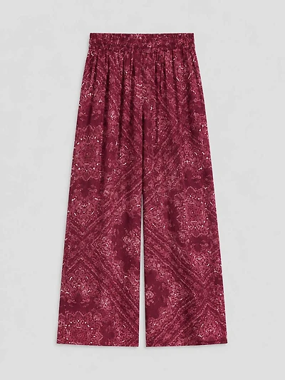 Paisley Wide-Leg Pants