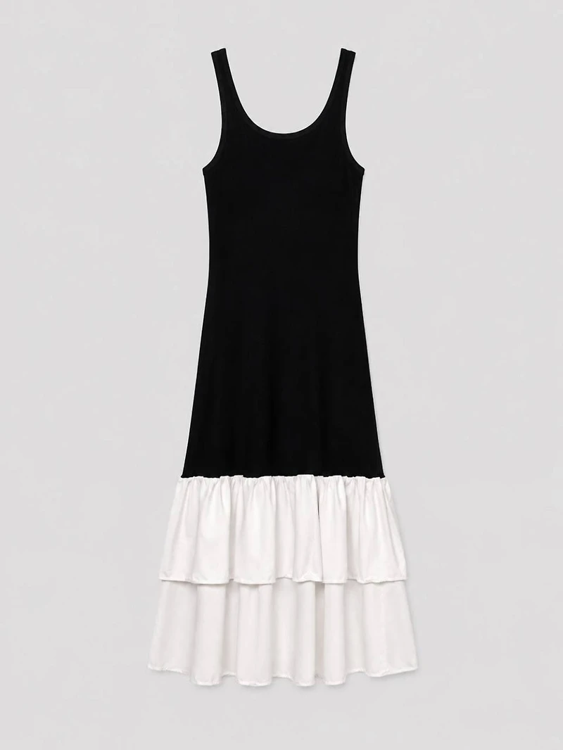 Black & White Tiered Maxi Dress