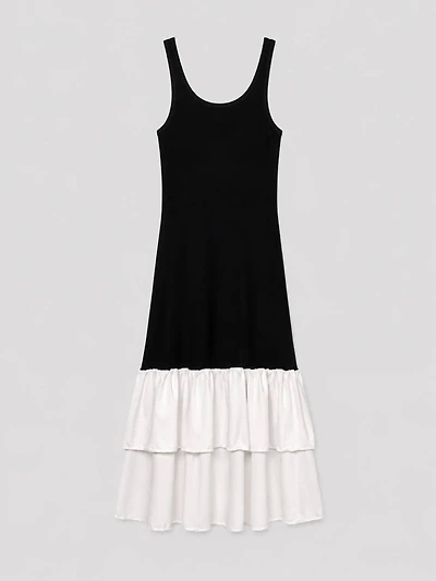 Black & White Tiered Maxi Dress