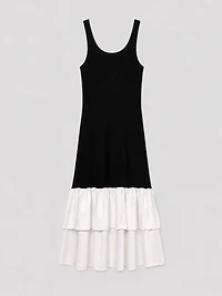 Black & White Tiered Maxi Dress