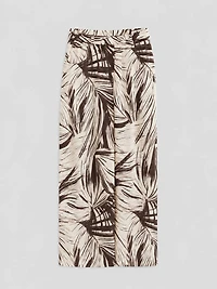Tropical Print Wide-Leg Pants