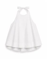 Halter Top Tie Neck White