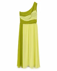 DRESS VERT ONE-SHOULDER