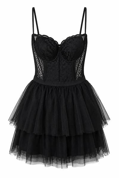 MINI-ROBE CORSET NOIRE