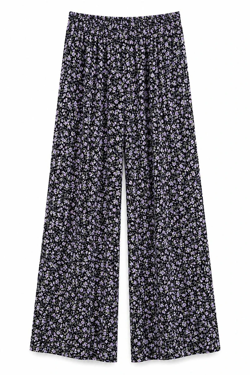 PANTALON FLEURI NOIR