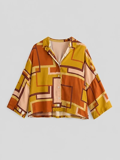 Geometric Button-Up Shirt