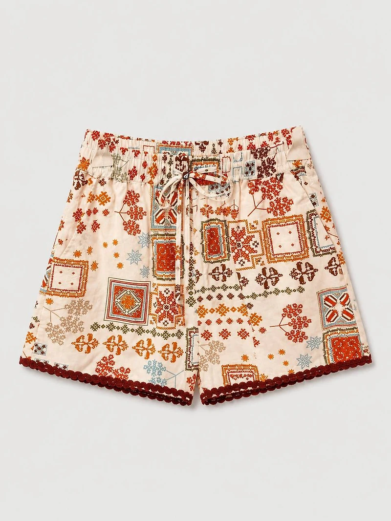 Printed Drawstring Shorts