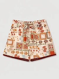 Printed Drawstring Shorts