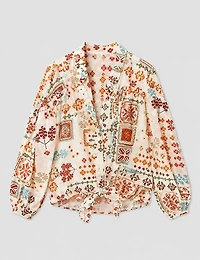 Printed Linen Blend Shirt