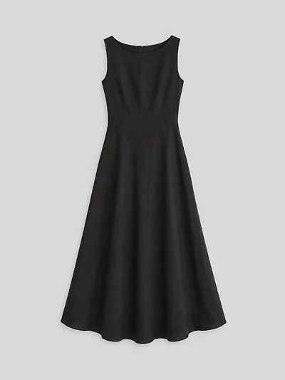Robe longue en lin mélangé