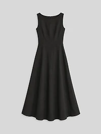 Robe longue en lin mélangé