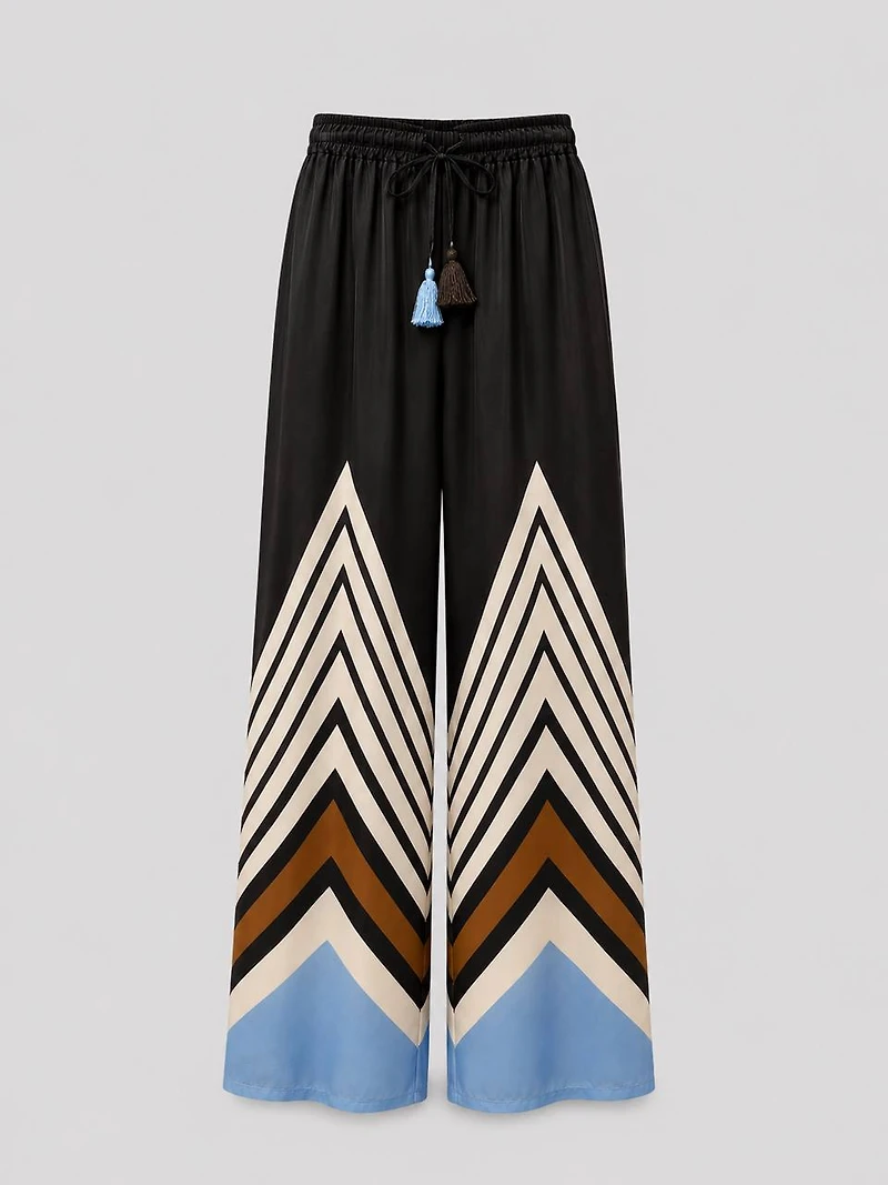 Print Wide-Leg Pants