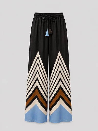 Print Wide-Leg Pants