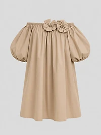 Off-the-Shoulder Puff Sleeve Dress