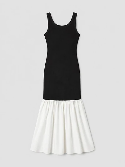 Two-Tone Pleated Dress