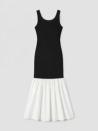 Two-Tone Pleated Dress