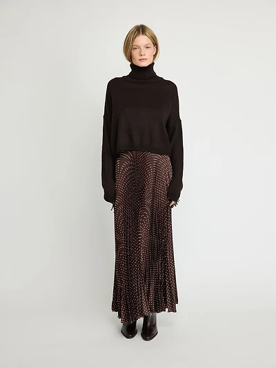 Fringe Trim Turtleneck Sweater