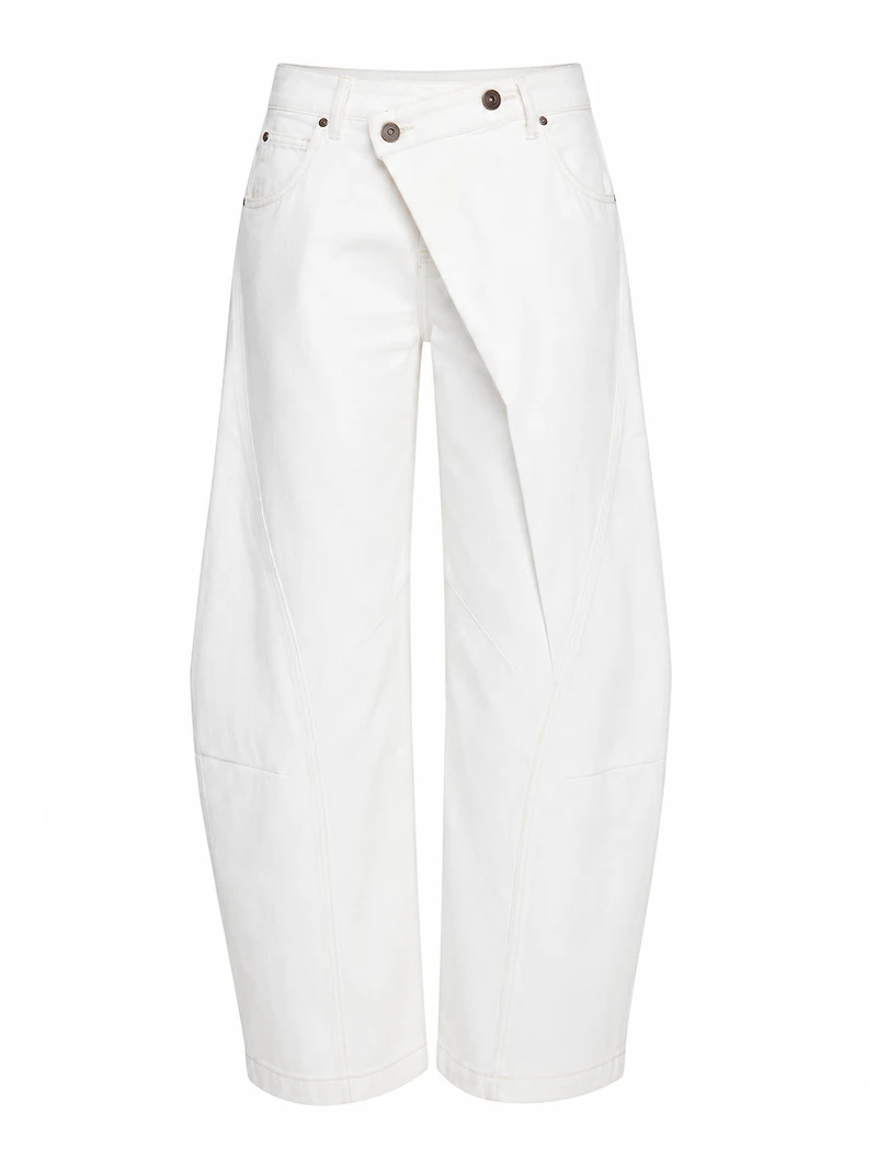 Cream Wide Leg Denim