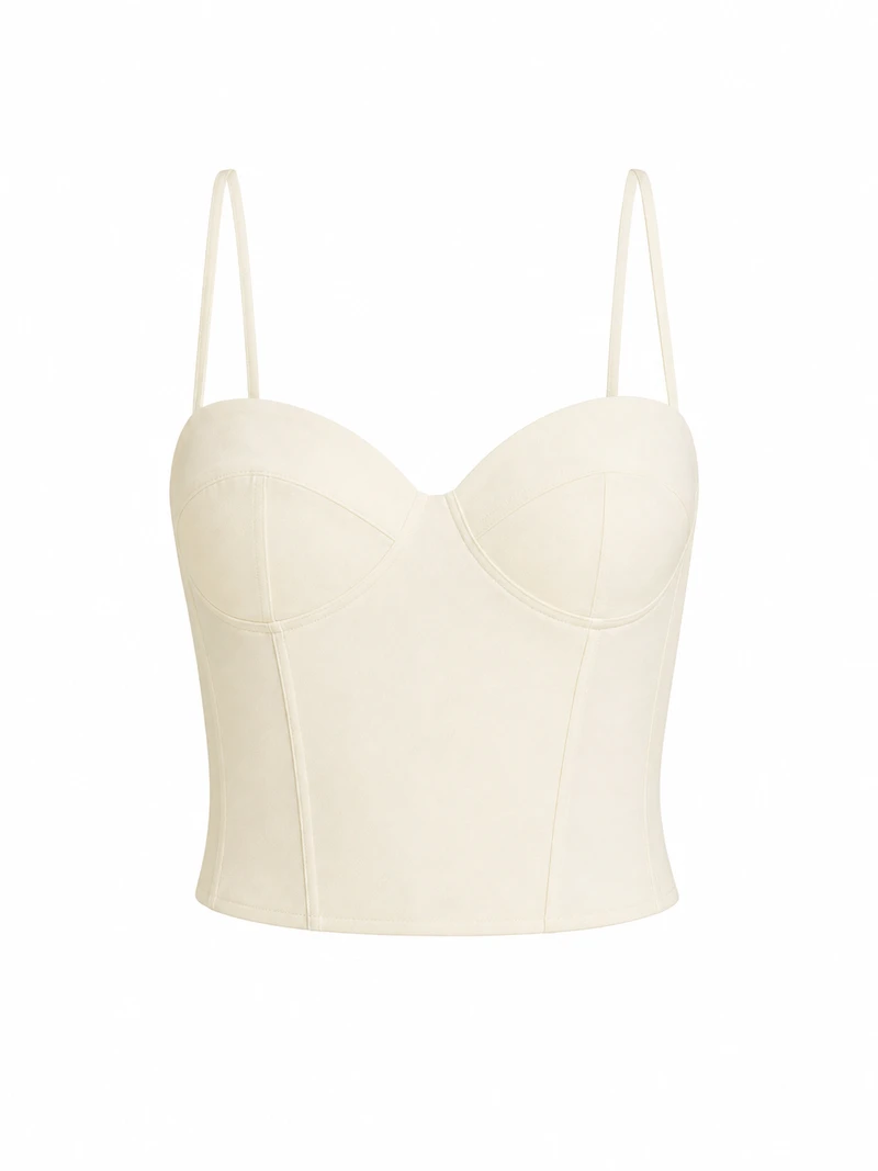 Black Corset Cami Top Cream