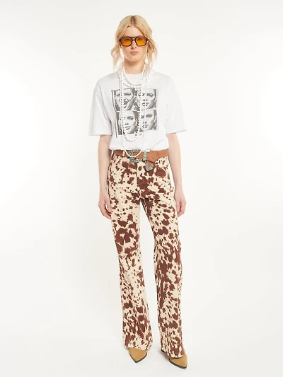 Straight Leg Cow Print Pants