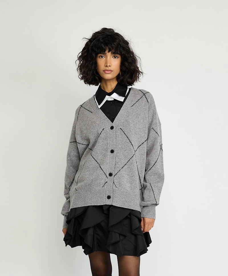 Cardigan en maille à points scintillants