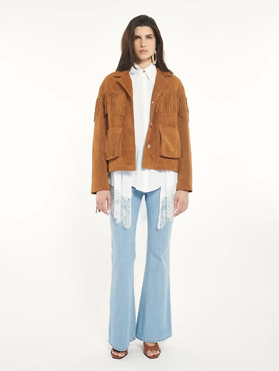 Veste en daim à franges