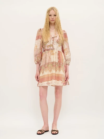 Mini-robe imprimée effet soie
