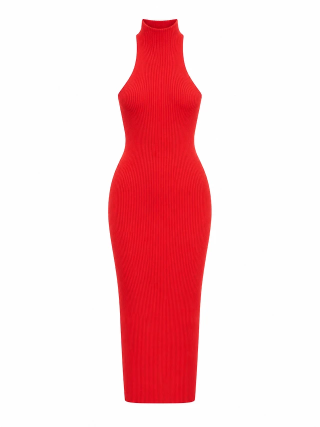 ribbed halter dress zara Ribbed halter-neck midi dress from Zara. Size S