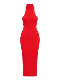Ribbed Halter Maxi Dress