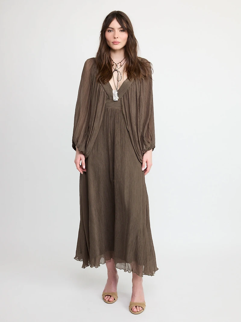 Draped Pleated Dress