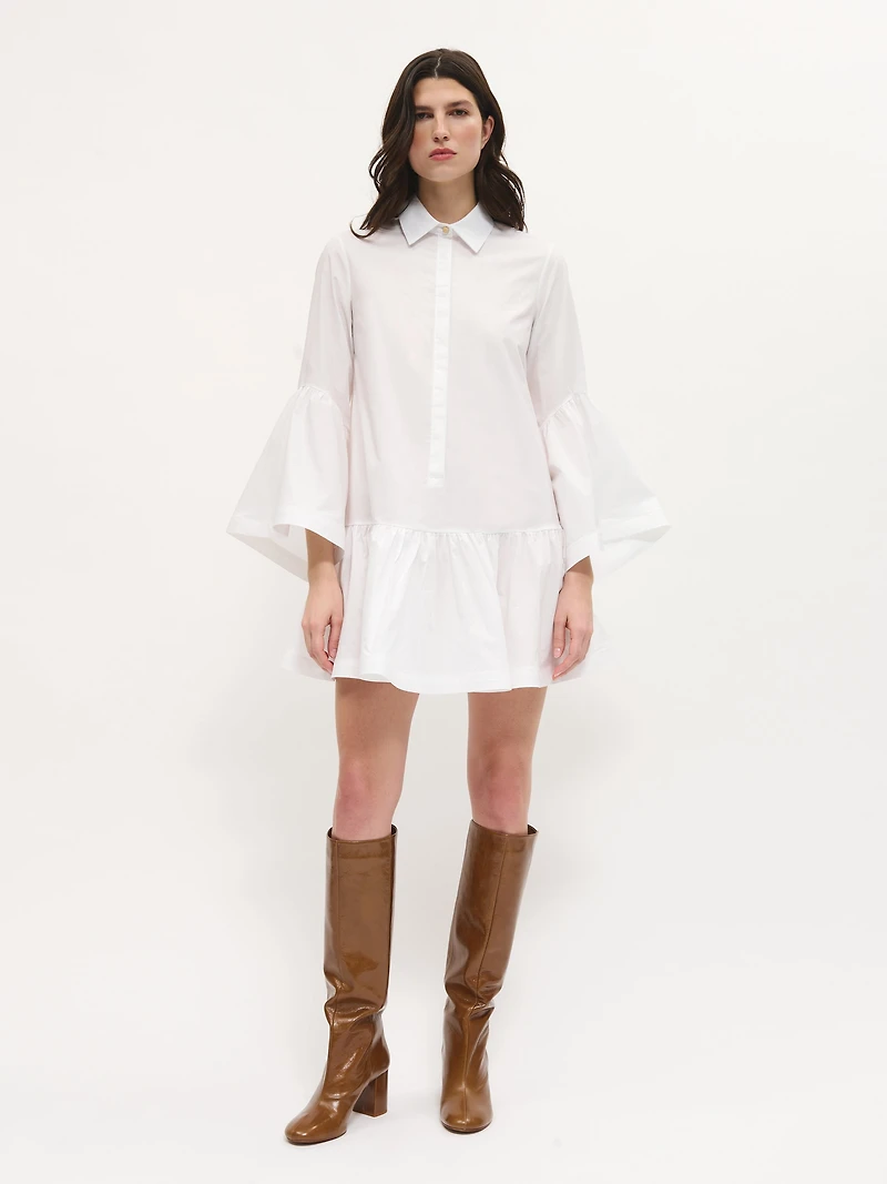 Ruffled Shirt Dress