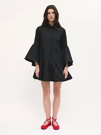 Ruffled Shirt Dress