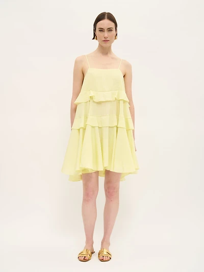 Mini-robe à volants et en sorbet citron