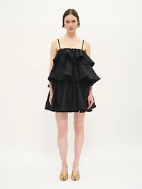 Tiered Ruffle Cotton Mini Dress