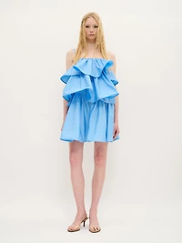 Tiered Ruffle Cotton Mini Dress