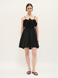 Gathered Front Cotton Mini Dress