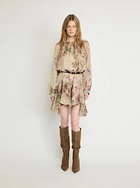 Mini-robe en mousseline à fleurs