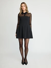 Mesh Sleeve Mini Dress