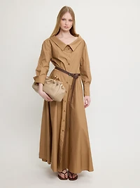 Robe longue ceinturée