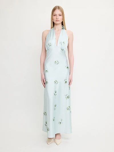 Long Dress Floral Blue
