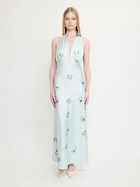 Long Dress Floral Blue