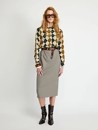 Belted Pencil Skirt