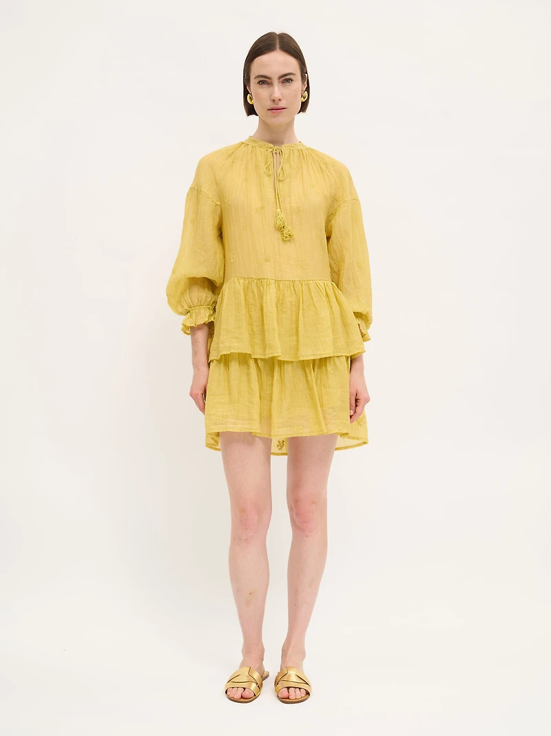 Tiered Embroidered Dress