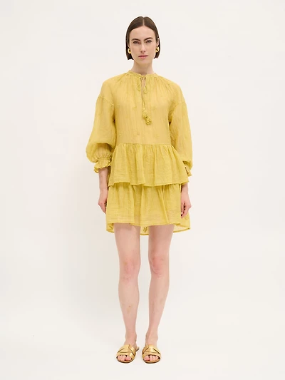 Tiered Embroidered Dress