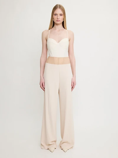 Black Corset Cami Top Cream