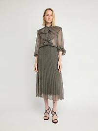 Pleated Midi Skirt Chiffon