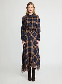 Chemise à carreaux col