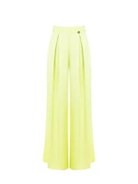 Pantalon Palazzo en satin à pinces