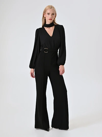 Black Jumpsuit with Buckle