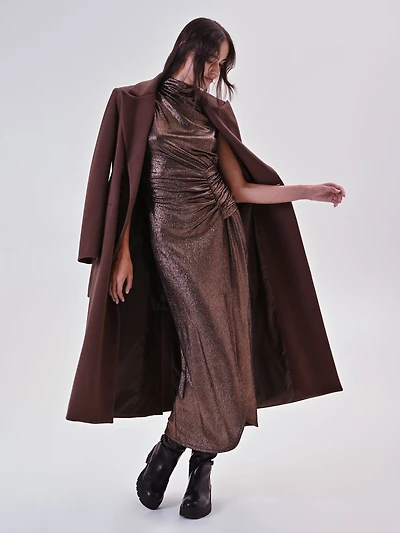 Robe drapée bronze